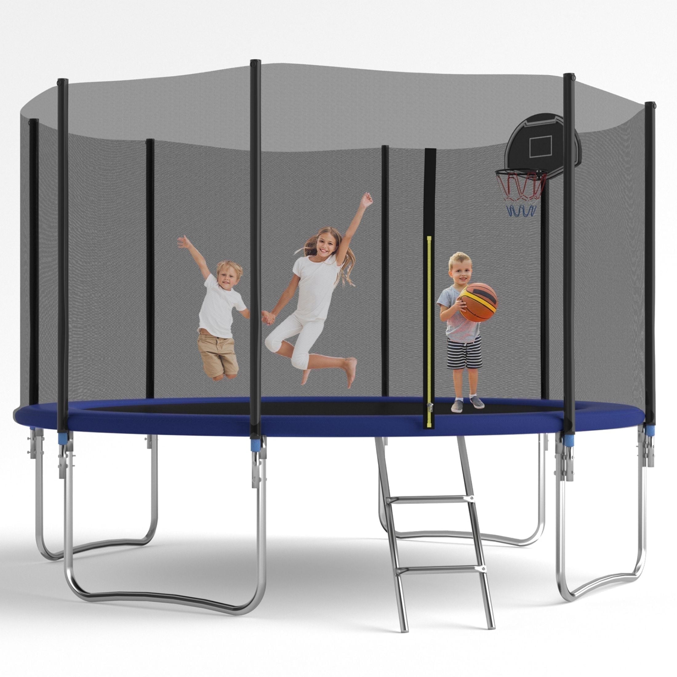 12FT Kids Trampoline with Safety Enclosure & Ladder