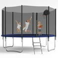 thumbnail image 1 of HEVAOTRY 12Ft Trampoline with Basketball Hoop Steel Ladder & 330lbs Capacity Safe Enclosure Net for Kids Adults-Out Net, 1 of 8