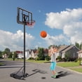 thumbnail image 1 of SENCHO GINSYTALIOR Basketball Hoop Outdoor 4.8-10ft Adjustable Goal System with 43 Inch Shatterproof Backboard, Enlarged Base,Shock Absorbent Rim,Portable Wheels for Kids/Youth/Adults in Backyard, 1 of 8