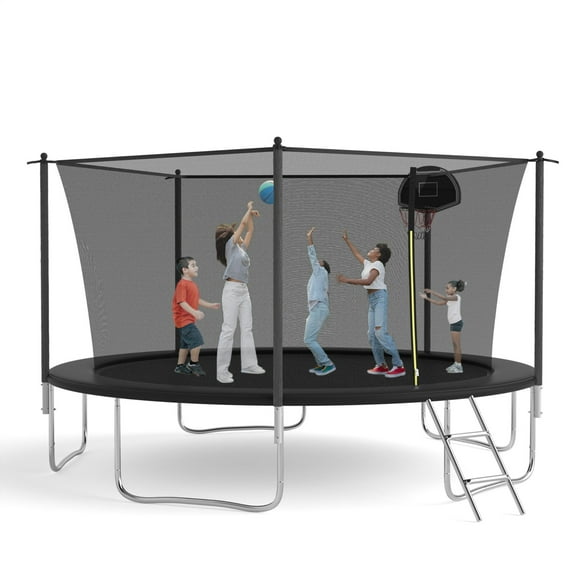 SENCHO GINSYTALIO 14FT Outdoor Tranpoline for Kids and Adults,Tranpoline Weight Capacity 800LBS with Safety Enclosure Net, Backyard Tranpoline for Family