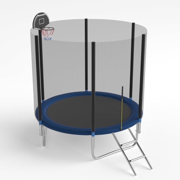 SENCHO GINSYTALIOR Trampoline 8FT 10FT 12FT 14FT 16FT Trampoline with Enclosure - Recreational Trampolines with Ladder and AntiRust Coating, Outdoor Trampoline for Kids