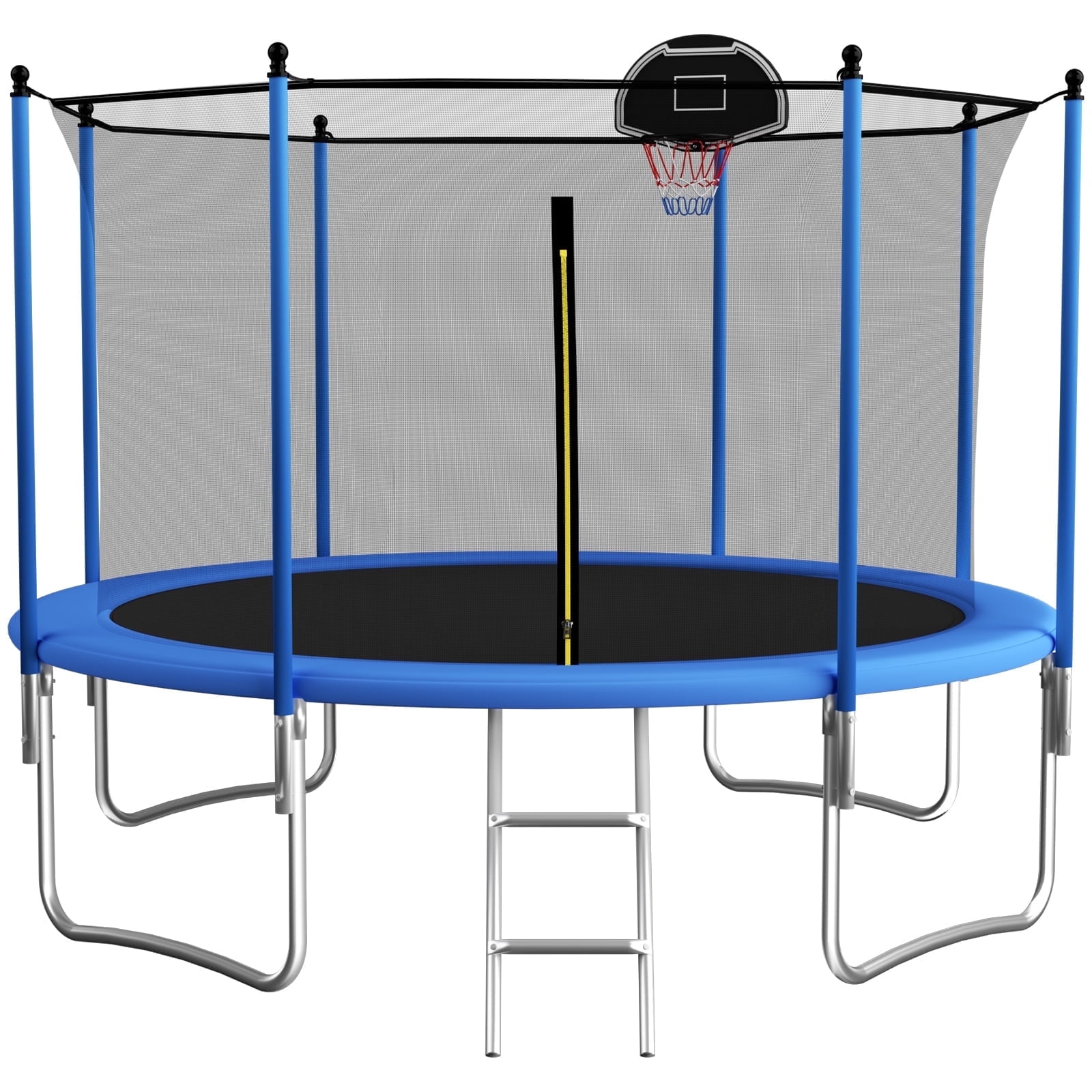 SENCHO GINSYTALIOR Trampoline 8FT 10FT 12FT 14FT 16FT Trampoline with Enclosure - Recreational Trampolines with Ladder and AntiRust Coating, Outdoor Trampoline for Kids