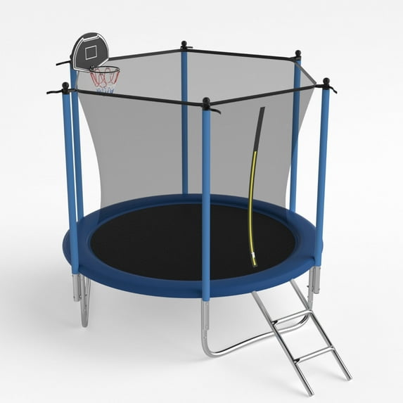 SENCHO GINSYTALIOR Trampoline 8FT 10FT 12FT 14FT 16FT Trampoline with Enclosure - Recreational Trampolines with Ladder and AntiRust Coating, Outdoor Trampoline for Kids