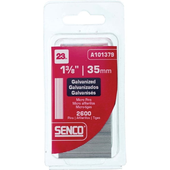 Senco Fastening Systems Micro Pin Nail - 23 Ga Steel Electro-Galvanized Smooth - 1-3/8 In