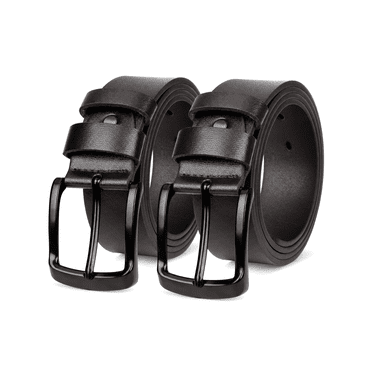 SENDEFN 2 Pack Men's Leather Dress Belts,Every Day Leather Jeans Belt for Men Work Business Casual