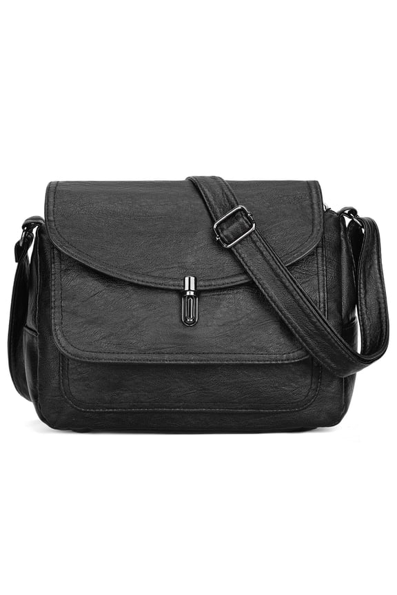 Crossbody Purses for Women Trendy Soft Leather Medium Handbags and Multi Pocket Shoulder Bag