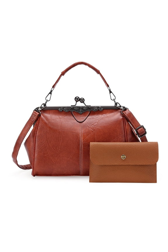 Crossbody bags for women trendy, Fashion Leather Shoulder Clip Bag,Ladies Classic Handbag Light Purse with Adjustable Strap