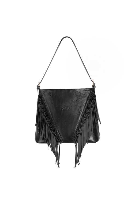 Fringe Hobo Bags for Women Vintage Leather Crossbody Bag Hippie Western Purses Tassel Shoulder Bag