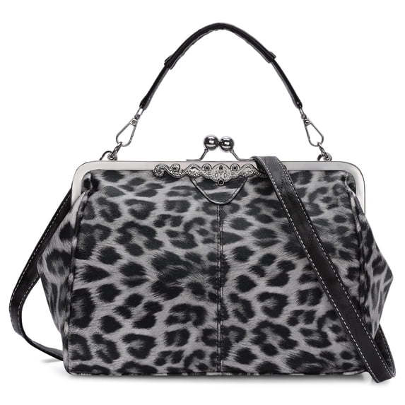 SENDEFN Handbag for Women Shoulder Bag Kiss Lock Medium Top Handle Satchel Purse Retro Crossbody Bag Evening Clutch Purses