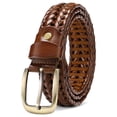 thumbnail image 1 of SENDEFN Leather Braided Belts for Men, 1 3/8" Casual Woven Leather Belt for Men Jeans Golf Dress Pants with Gift Box, 1 of 6