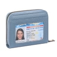 thumbnail image 1 of SENDEFN Leather Credit Card Holder Wallet for Women RFID Small Zipper Card Case with ID Window, 1 of 7