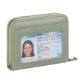 thumbnail image 1 of SENDEFN Leather Credit Card Holder Wallet for Women RFID Small Zipper Card Case with ID Window, 1 of 8