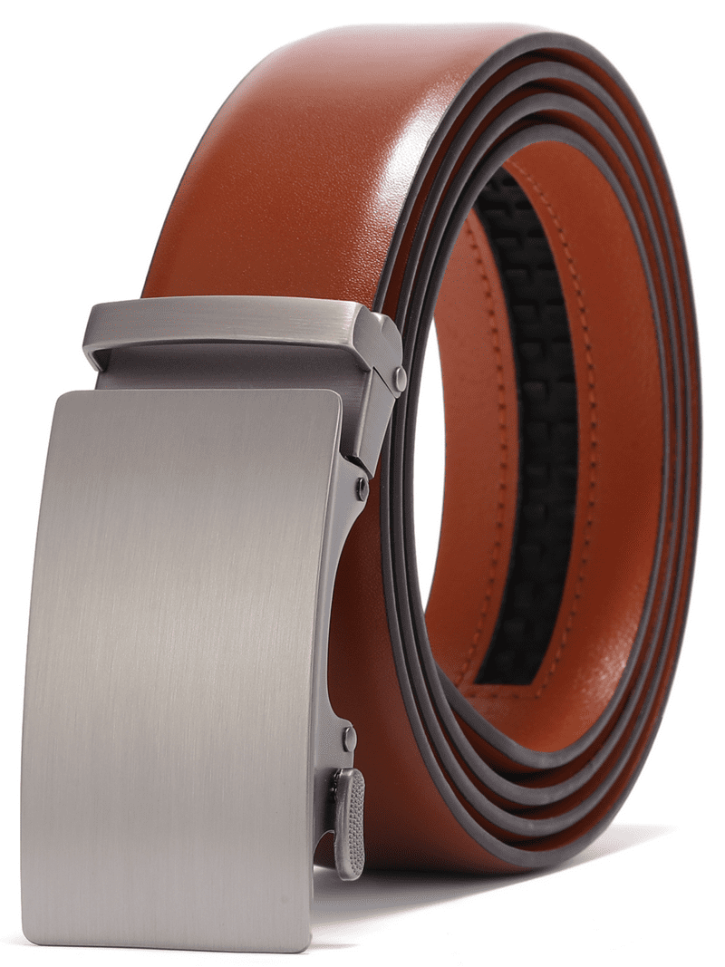 men's leather ratchet dress belt Sendefn Men's Belts Leather Ratchet Dress Belts for Men Adjustable waist Trim to Fit Casual Belts with Gift Box, Size: for waist 28-46, Brown