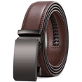 thumbnail image 1 of SENDEFN Men's Leather Belt Automatic Ratchet Buckle Slide Belt for Dress Casual Trim to Fit with Gift Box, 1 of 6