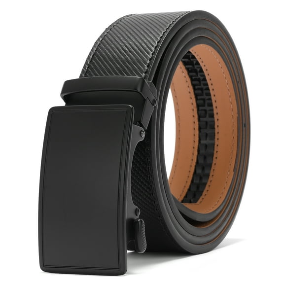 SENDEFN Men's Leather Belts Dress Casual Belt for Men 1 3/8" Automatic Adjustable Click Ratchet Buckle Belts with Gift Box