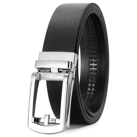 SENDEFN Men's Leather Dress Belt Work Business and Casual Automatic Adjustable Click Buckle Belts 1 3/8" Wide with Gift Box