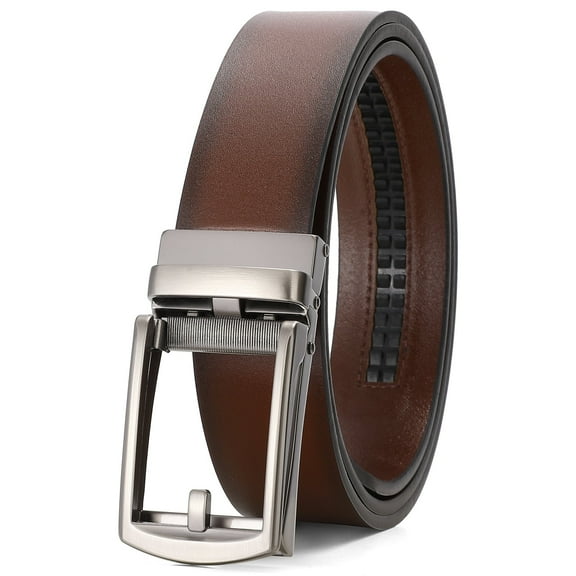 SENDEFN Men's Leather Dress Belt Work Business and Casual Automatic Adjustable Click Buckle Belts 1 3/8" Wide with Gift Box