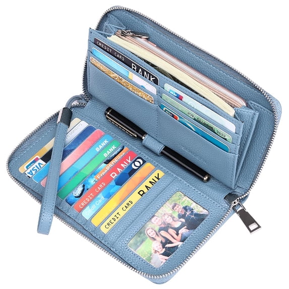 SENDEFN Multiple Card Holder Women Leather Wallet, Blue