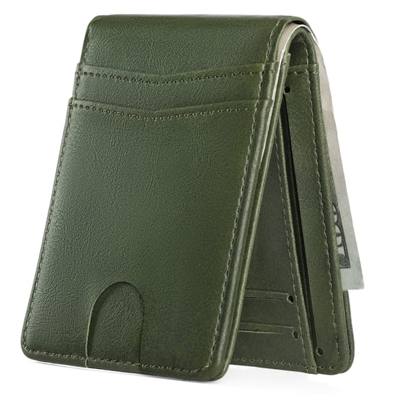 SENDEFN Slim Wallet for Men ID Window with RFID Blocking Front Pocket Minimalist Bifold Bussiness Card Holder Gift for Men