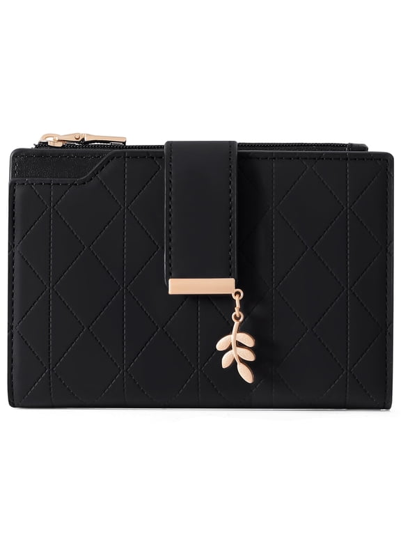 Small Wallets for Women RFID Blocking Leather Clutch Wallet Credit Card Holder Wallet with ID Window