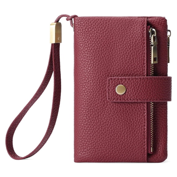 SENDEFN Small Womens Wallet Leather Bifold Card Holder RFID Blocking with Zipper Coin Pocket