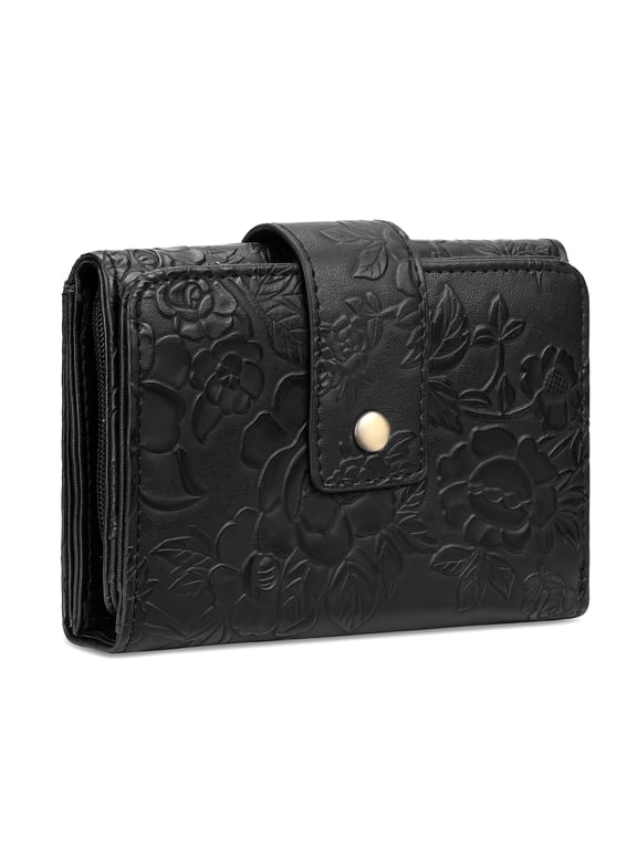 Wallets for Women Trifold Ladies Wallet Credit Card Holder Coin Pocket with ID Window