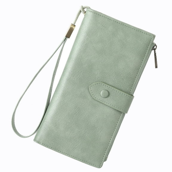 SENDEFN Women Genuine Leather Wallet Large Capacity Bifold RFID Blocking Card Holder with Zipper Coin Pocket