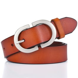 WHIPPY Women s Leather Belt Gold Buckle Plus Size Waist Belts for Jeans Dress Walmart