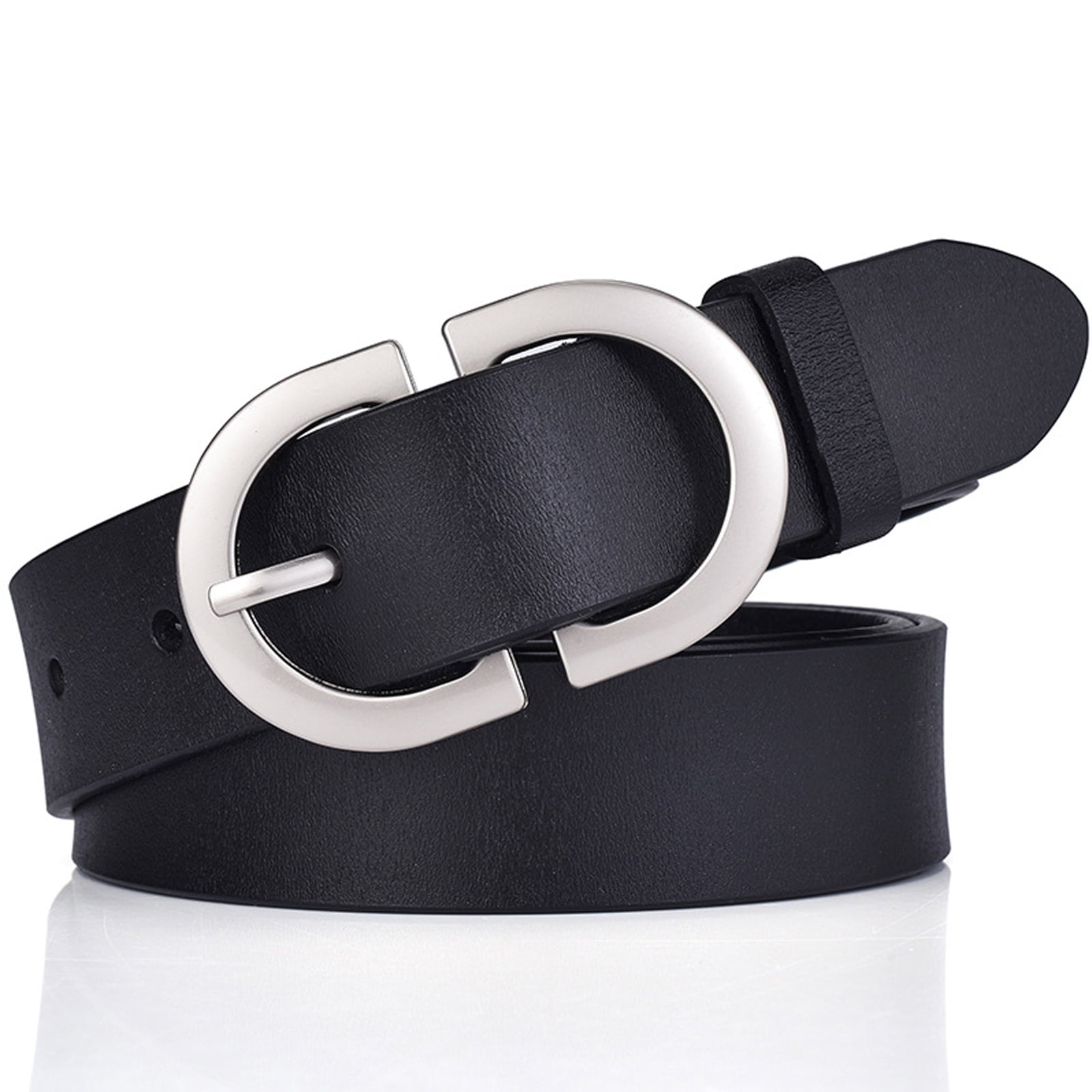 CTM 1 1/8 Inch Wide Leather Metallic Dress Belt (Pack of 2  display picture 1