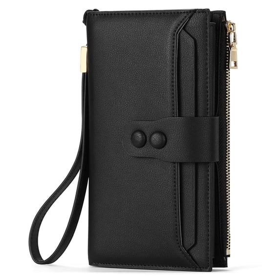 SENDEFN Wallets for Women Genuine Leather Credit Card Holder with RFID Blocking Large Capacity Wristlet