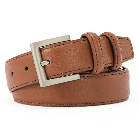 SENDEFN Women's Slim Casual Leather Belt Regular Size Polished Buckle for Jeans Pants