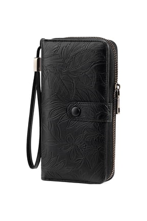 Womens Wallet Rfid Vegan Leather Multi Card Slots Wallets Large Capacity Wristlet Travel Purse for Women