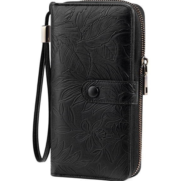 SENDEFN Womens Wallet Rfid Vegan Leather Multi Card Slots Wallets Large Capacity Wristlet Travel Purse for Women