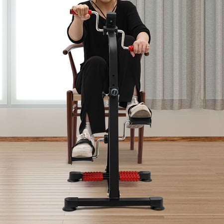 SENDERPICK 110LBS Pedal Exerciser Bike for Seniors While Sitting, Hand Arm Leg and Knee Stroke Recovery Fitness Bike for Seniors, Elderly physical therapy sit exerciser with LCD Screen