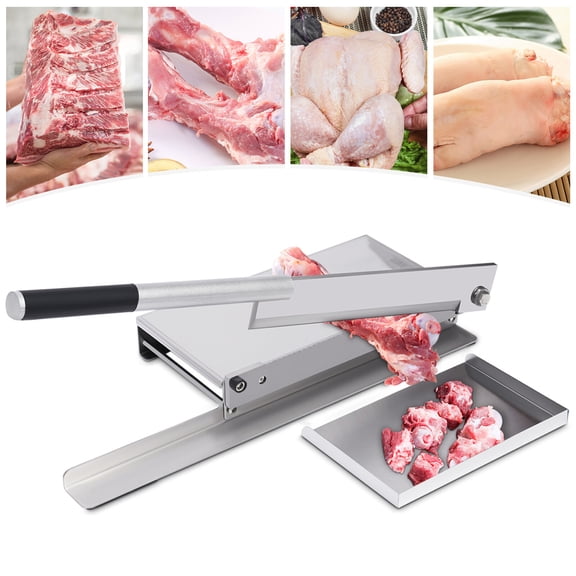 SENDERPICK 16'' Manual Meat Bone Cutter Heavy Duty Chicken Cutting Machine with blade Bone Chopper for Beef Goat Pig Fish Butcher Commercial Kitchen