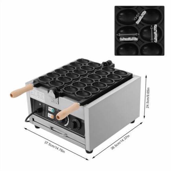 SENDERPICK 180 Rotating Waffle Maker Machine, 1.8KW High-Power Silver Waffle Maker with 12 Slots, Adjustable Temperature & Timer, Non-Stick Coating