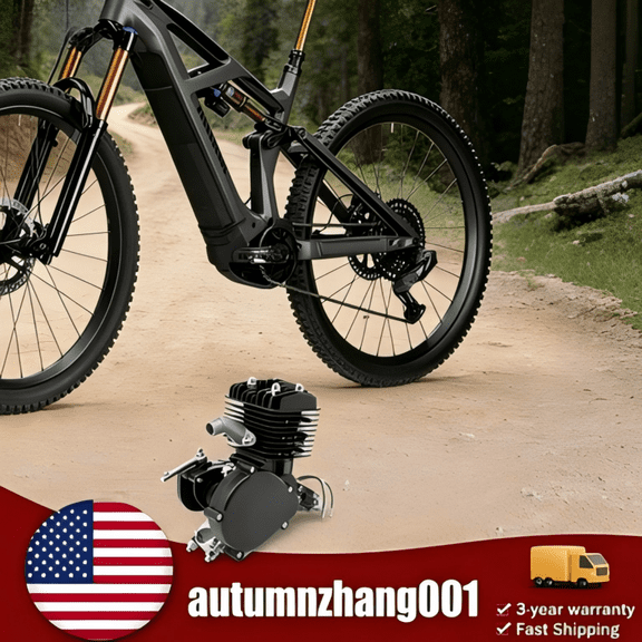 SENDERPICK 2-Stroke 80cc Black Bicycle Engine Kit, Motorized Bicycle Kit Fit for Bikes, Bicycle Motor Engine Kit with Wired Digital Computer Suitable for Most 26-28 inch Bikes