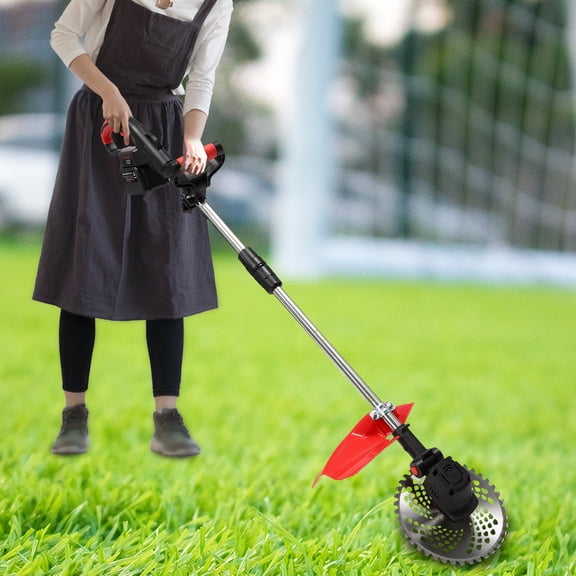 SENDERPICK  21V Cordless Weed Wacker Battery Powered, Lightweight Weed Wacker with 2 Li-Ion Battery, Electric Weed Eater Lightweight Brush Cutter Grass Trimmer with Metal Blades