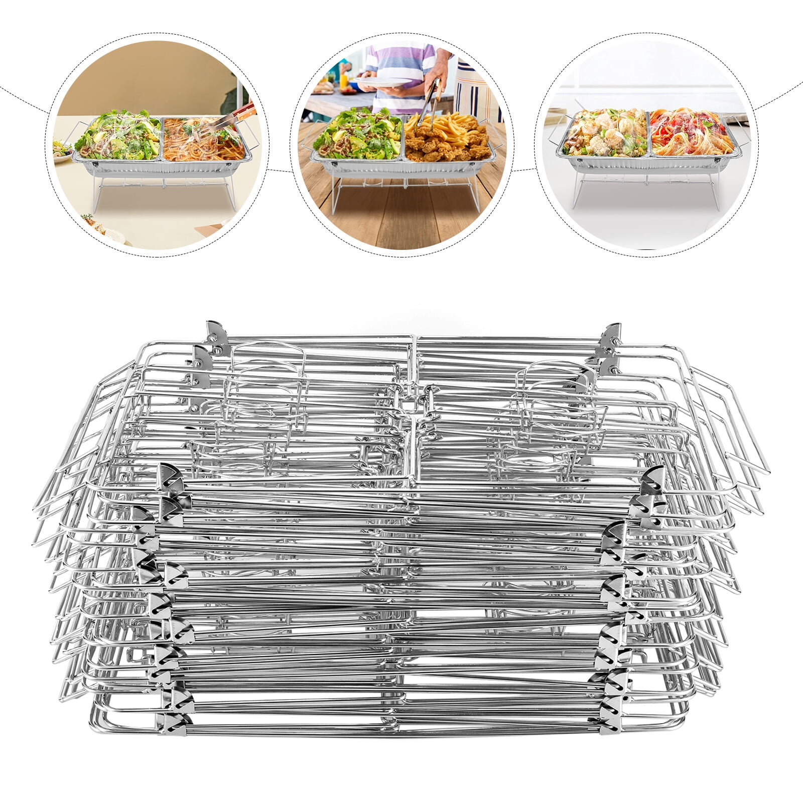 SENDERPICK 24 PCs Chafing Wire Rack Buffet Stand Full Size Chafing Food ...
