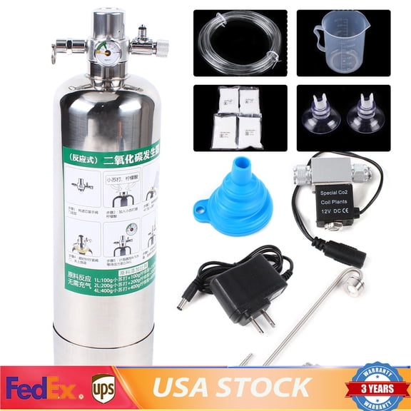SENDERPICK 2L CO2 Generator System with Solenoid, Co2 Generator System Kit, Automatic Pressure Relief Valve Bubble Counter for Plants Aquarium
