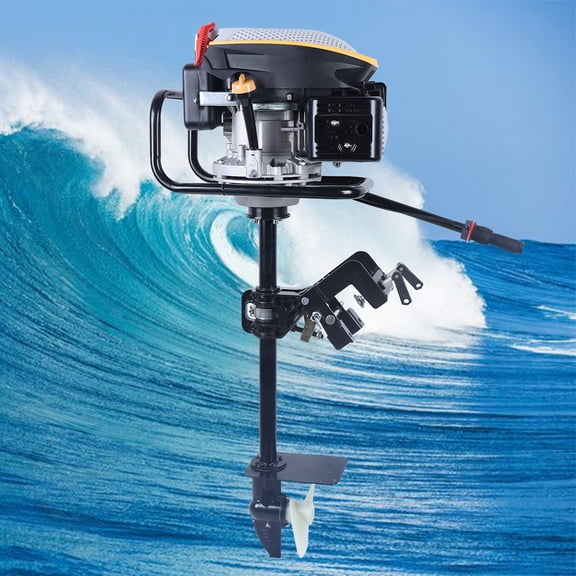 SENDERPICK 4-Stroke 9 HP Outboard Motor Gas powered Boat Engine With Air Cooling Heavy Duty