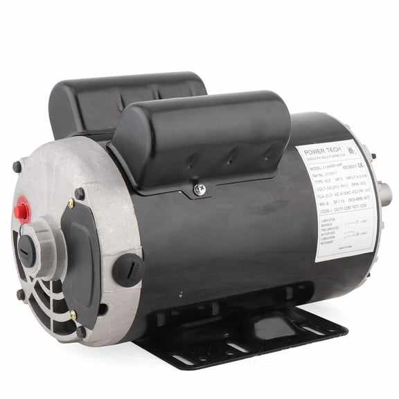 SENDERPICK 5HP Air Compressor Electric Motor  Single Phase, 208-230V, 3450 RPM, 143T Frame, CCW Rotation, Thermal Overload Protection, High-Performance Replacement Motor