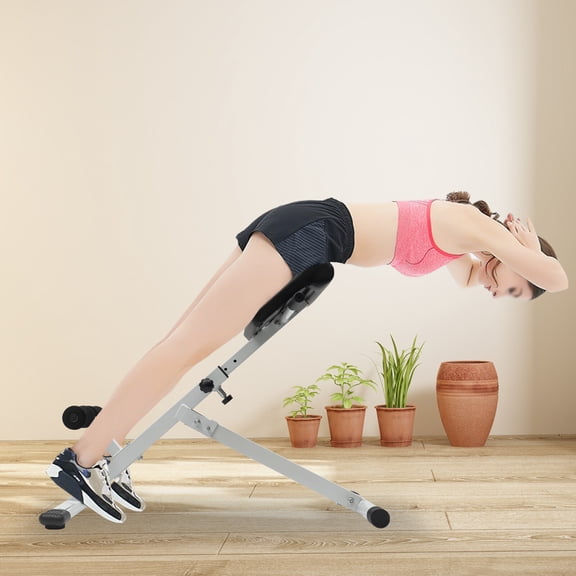 SENDERPICK Foldable Hyper Back Extension Roman Chair, 39-45in Adjustable Hyper Extension Bench Abdominal Workout Machine Sit Up Bench Full Body Exercise Core & Abdominal Trainers