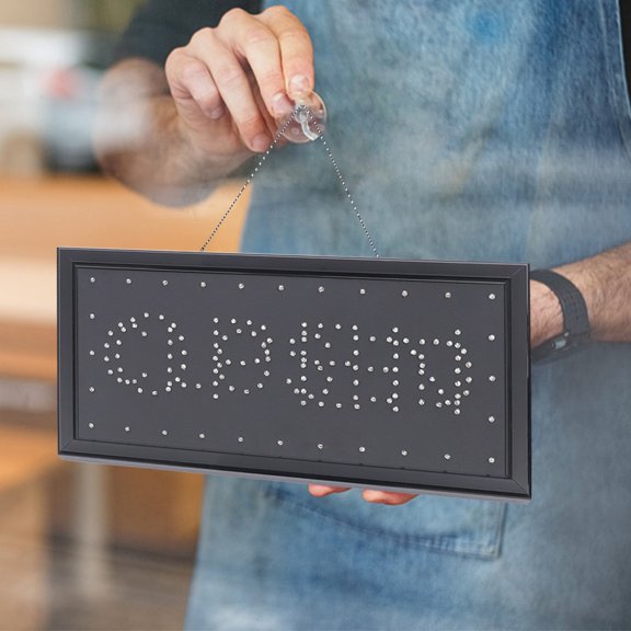 SENDERPICK LED Open Closed Sign, Plug In Hanging Business Signs Wall Window Display Lighting Fixture for Drink Food Restaurant Diner Cafe Bar Pub Coffee Shop Store, Indoor