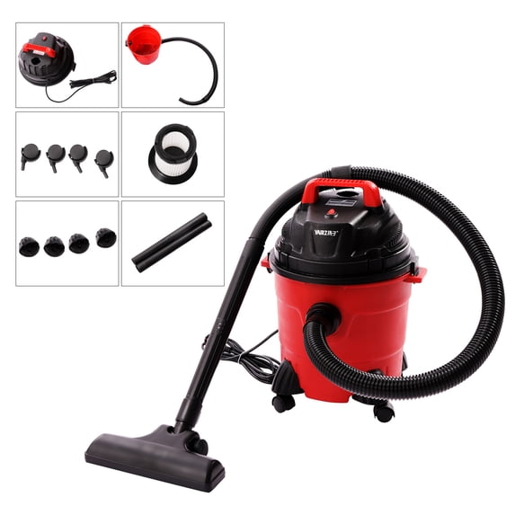 SENDERPICK Portable 3 in1 Wet Dry Vacuum Cleaner with Wheels Heavy-Duty for House 1000W Red