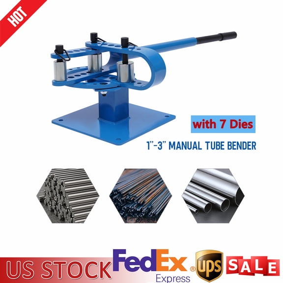 SENDERPICK Premium Pipe Tube Bender 1''-3'' inch Manual Tube Bender w/ 7 Dies Tubing Metal