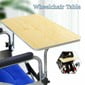 SENDERPICK Wood Wheelchair Tray with Steel Support 15mm Thick, 22.44x11.81in, Easy Install, Durable, for Daily Use, Reading, Eating, Work