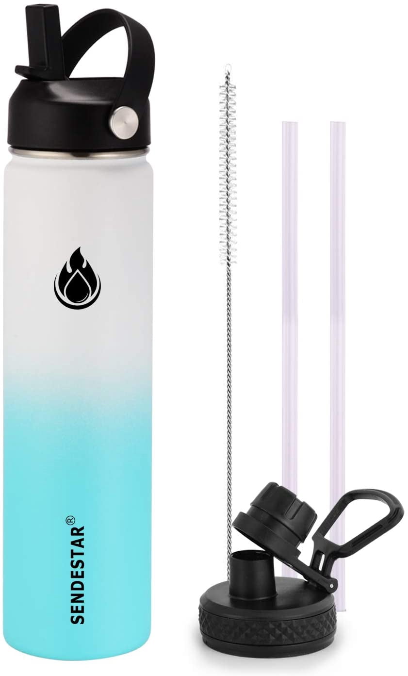 SENDESTAR 64oz Insulated Stainless Steel Water Bottle - Vacuum Double Wall, Copper Layer, Includes Straw & Spout Lids - View #2