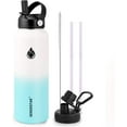 thumbnail image 1 of SENDESTAR Stainless Steel Water Bottle-12oz, 24oz, 40oz or 64oz with New Straw Lid or Spout Lid Keeps Liquids Hot or Cold with Double Wall Vacuum Insulated Bottle (64 oz-Black), 1 of 14