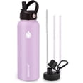 thumbnail image 1 of SENDESTAR Stainless Steel Water Bottle-12oz, 24oz, 40oz or 64oz with New Straw Lid or Spout Lid Keeps Liquids Hot or Cold with Double Wall Vacuum Insulated Bottle (64 oz-Black), 1 of 14